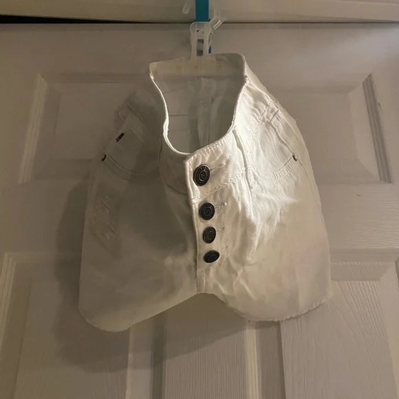 Girls White Jean Shorts - Picture 3 of 4